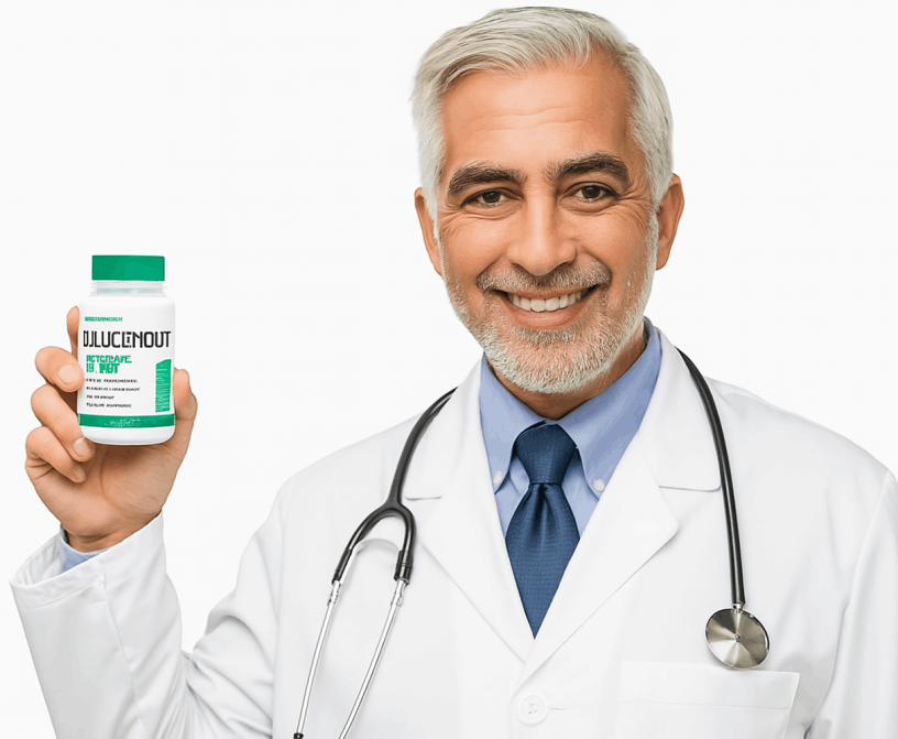 doctor holding bottle of GlucoTrust Bites